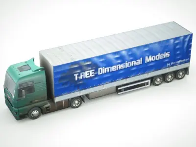 semi - truck 04 534 Low-poly 3D model
