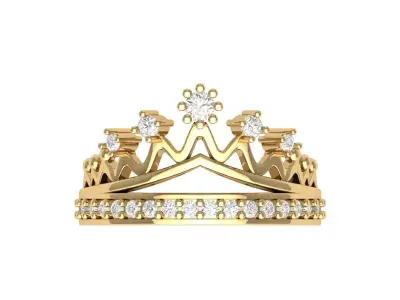 Crown Diamond Ring 3D print model