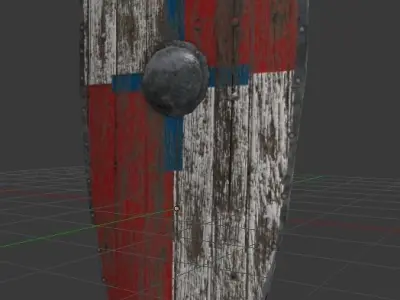 Low Poly Kite Shield Low-poly 3D model