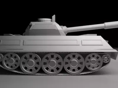 Tank for game Low-poly 3D model