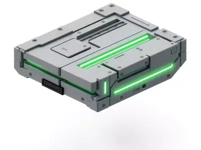 SciFi Data Storage Unit Low-poly 3D model