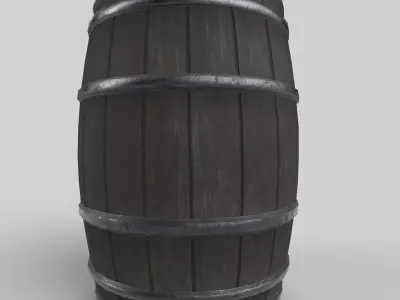 Barrel Low-poly 3D model 9