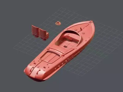 Printable Riva Aquarama - 3 Parts  3D print model