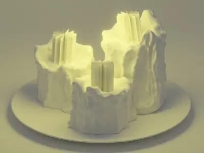 Candles on a plate Free 3D model