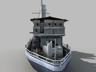 Old Cargo Ship 01 3D model