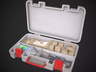Medical First Aid Kit Low-poly 3D model