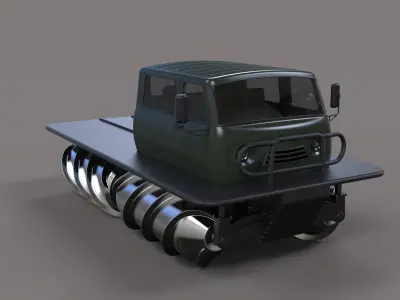 Screw terrain vehicle 3D model