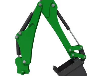 Backhoe Crane Black 3D model