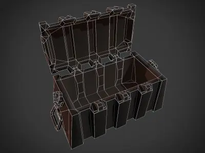 Crate Container Chest Low-poly 3D model