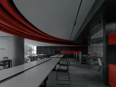 office interior 3D model 3