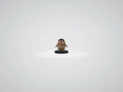 Cute animated movie style hedgehog  3D model