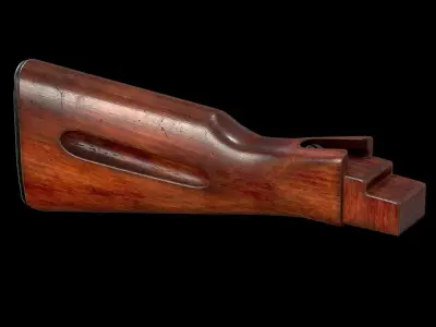 AK - STOCK - AK74 WOOD STD Low-poly 3D model