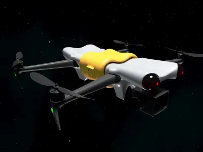 Animated Camera Quadcopter Drone 3D model