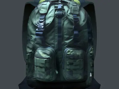 Backpack Camping Generic military human bag storqge baggage Low-poly 3D model shop