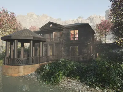 Manoir du 19eme siecles Low-poly 3D model