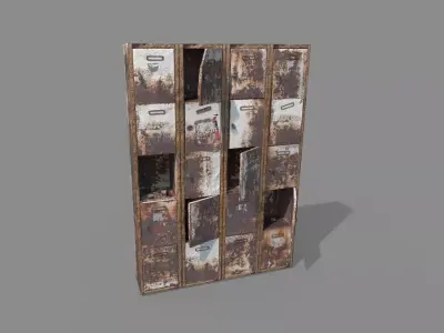 Rusty Locker Cabinet 3D model