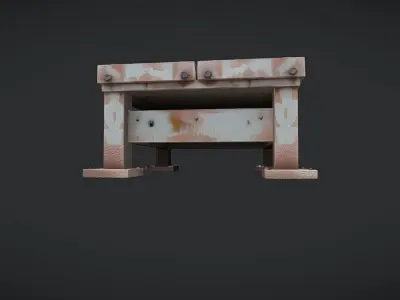 rusty industrial metal platform 3D model