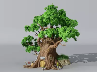 Cartoon tree 3D model