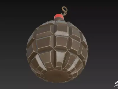 Grenade Classic Low-poly 3D model