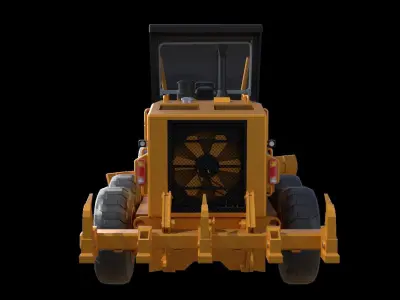 SEM922 AWD Motor Grader Low-poly 3D model
