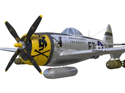 Republic P47D Thunderbolt 3D model buy