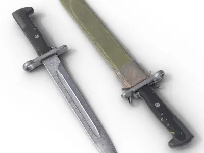 M1 garand bayonet Low-poly 3D model