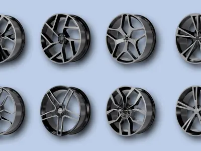 15 Sport Car Rim Base Mesh Low-poly 3D model