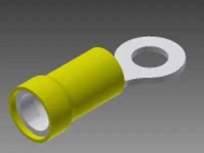 three sixteenths inches ring yellow solderless wire terminal Free 3D model