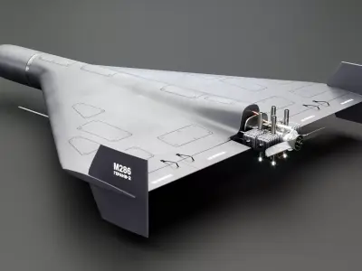 GERAN-2 Drone Black Low-poly 3D model