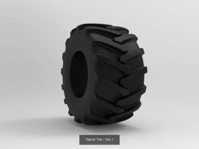 Tractor Tire SET - 5 Tires 3D Model Pack