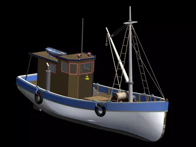 FISHER KING MODEL FISHING BOAT 3D model