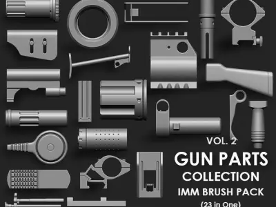 Gun Parts IMM Brush Pack 23 in One Vol 2 3D model