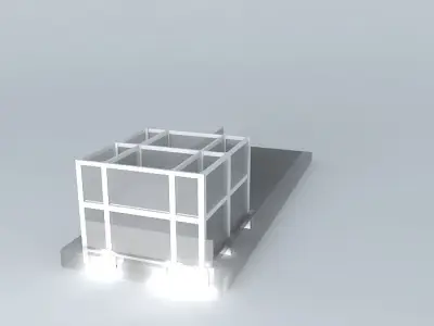 Architecture cube with light shining Free 3D model