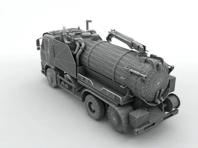 Industrial Vacuum Truck Volvo Low-poly 3D model