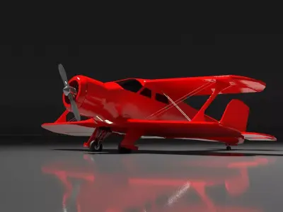 Airplane Beechcraft Model 17 Staggerwing Free low-poly 3D model