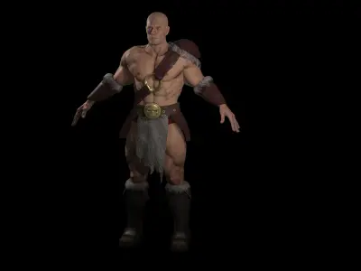 Barbarian Low-poly 3D model