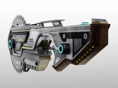 Space Chainsaber Low-poly 3D model