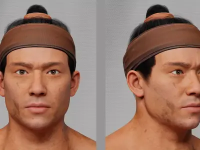 Realistic Character Male Asia YetKieu Vietnamese Low-poly 3D model