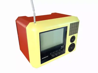 RETRO ANTIQUE TELEVISION Low Poly Low-poly 3D model