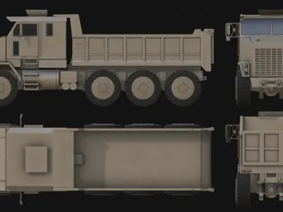 Military Dump Truck Low-poly 3D model