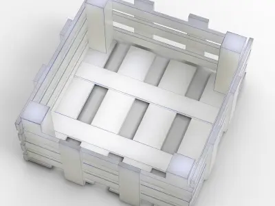Wooden Box Crate Low-poly 3D model  Low-poly 3D model