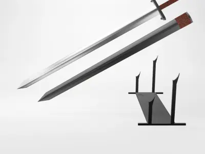 Sword With Scabbard 3D model