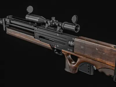 WA 2000 Sniper Rifle Low-poly 3D model
