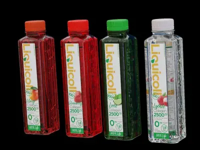 3d juice bottle mockup design and for print Low-poly 3D model