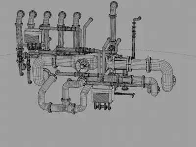 Industrial Pipes  set 3D model
