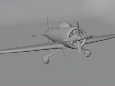 Propeller Plane-Cartoon Low-poly 3D model