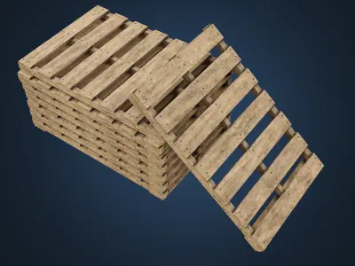 Wooden Pallet Low-poly 3D model order