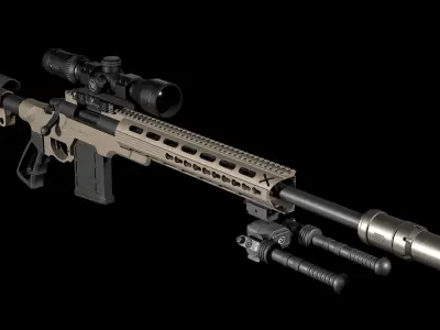 Remington M700 Tactical Bolt-action Sniper Rifle Low-poly 3D model