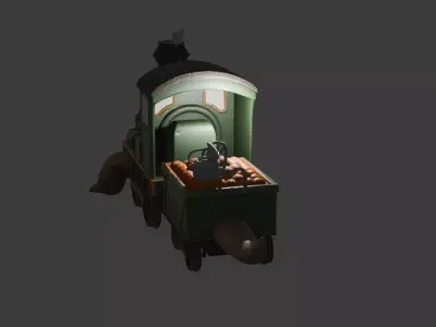 Stylized Frog Locomotive - Fantasy Train Model 3D print model