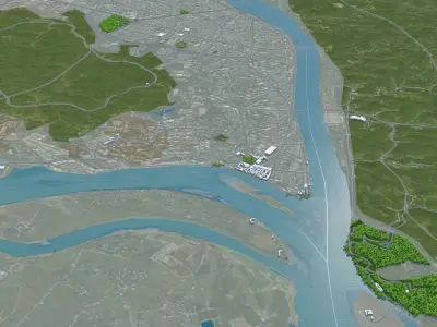 Leshan Sichuan China 40km Free low-poly 3D model